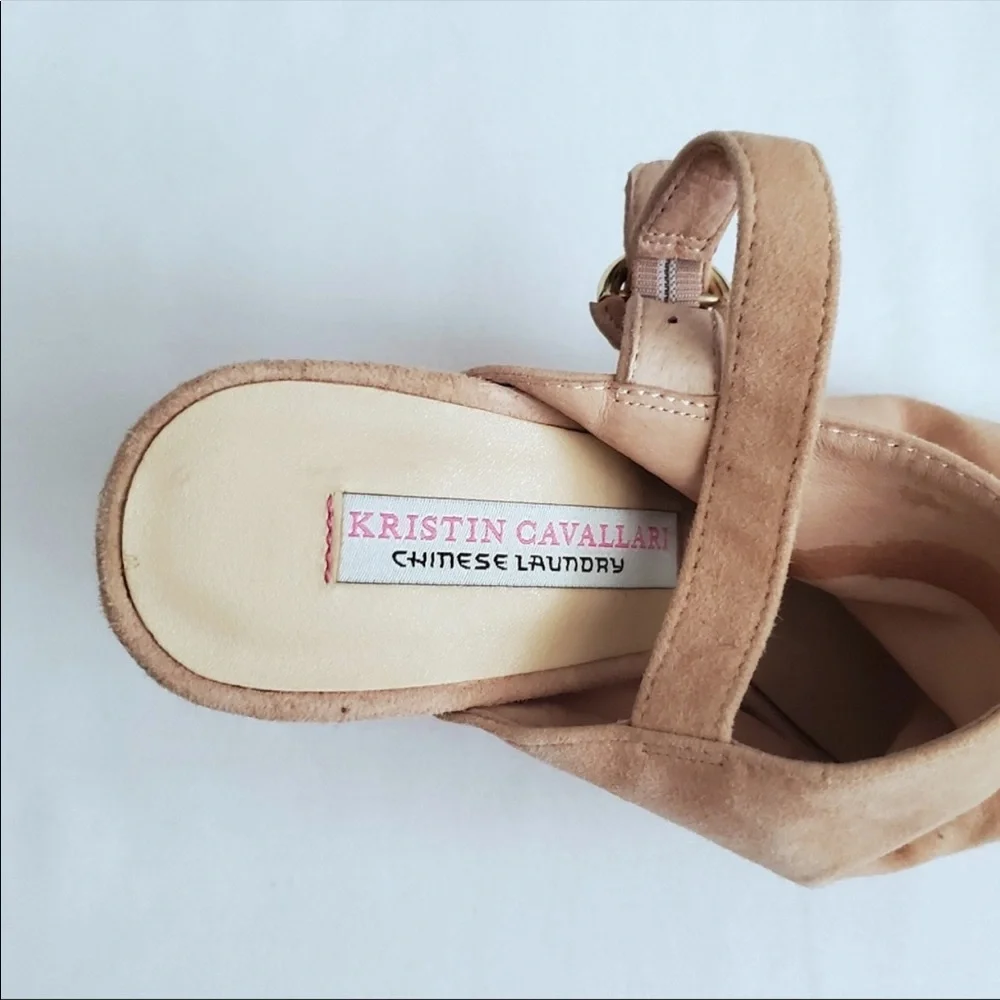 Chinese Laundry Kristen Cavallari Tan Block Heels - Picture 5 of 6